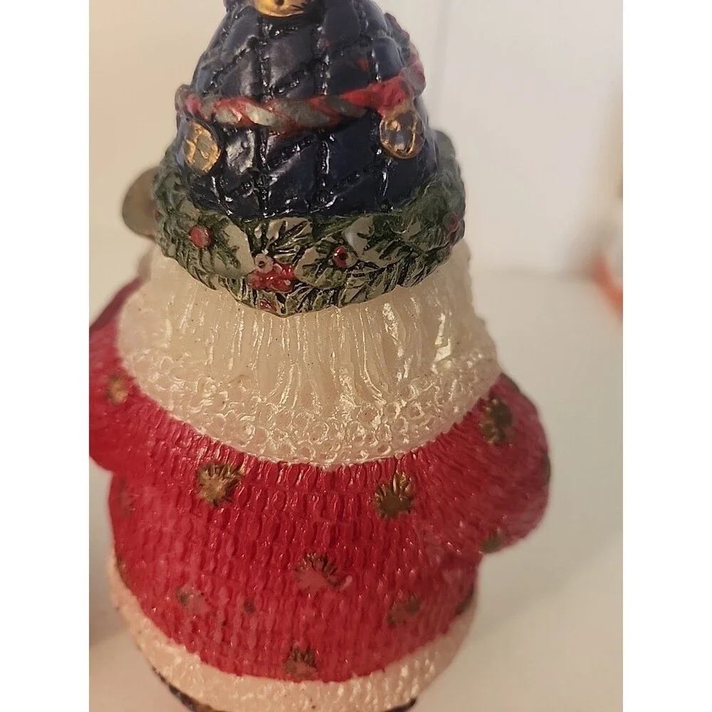 Vintage Set of 2 - OLD WORLS ROUND BOTTOM SANTA CANDLES
